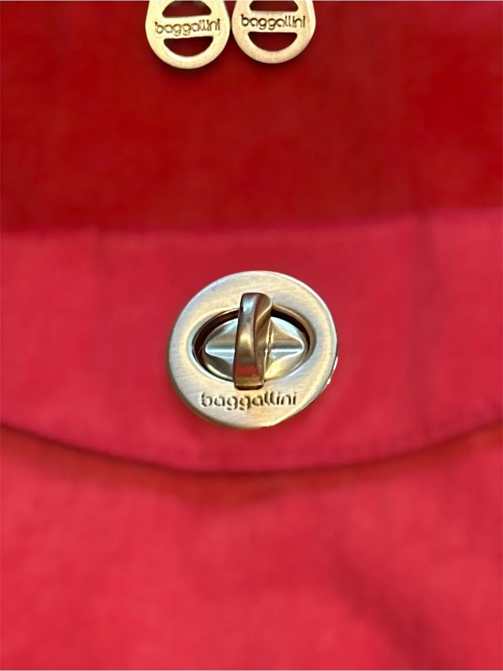 Baggallini Orange Canvas Backpack with Gold Turn-Lock